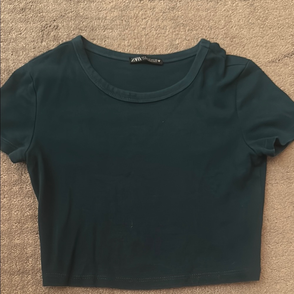 Zara Dark Green Crop Top